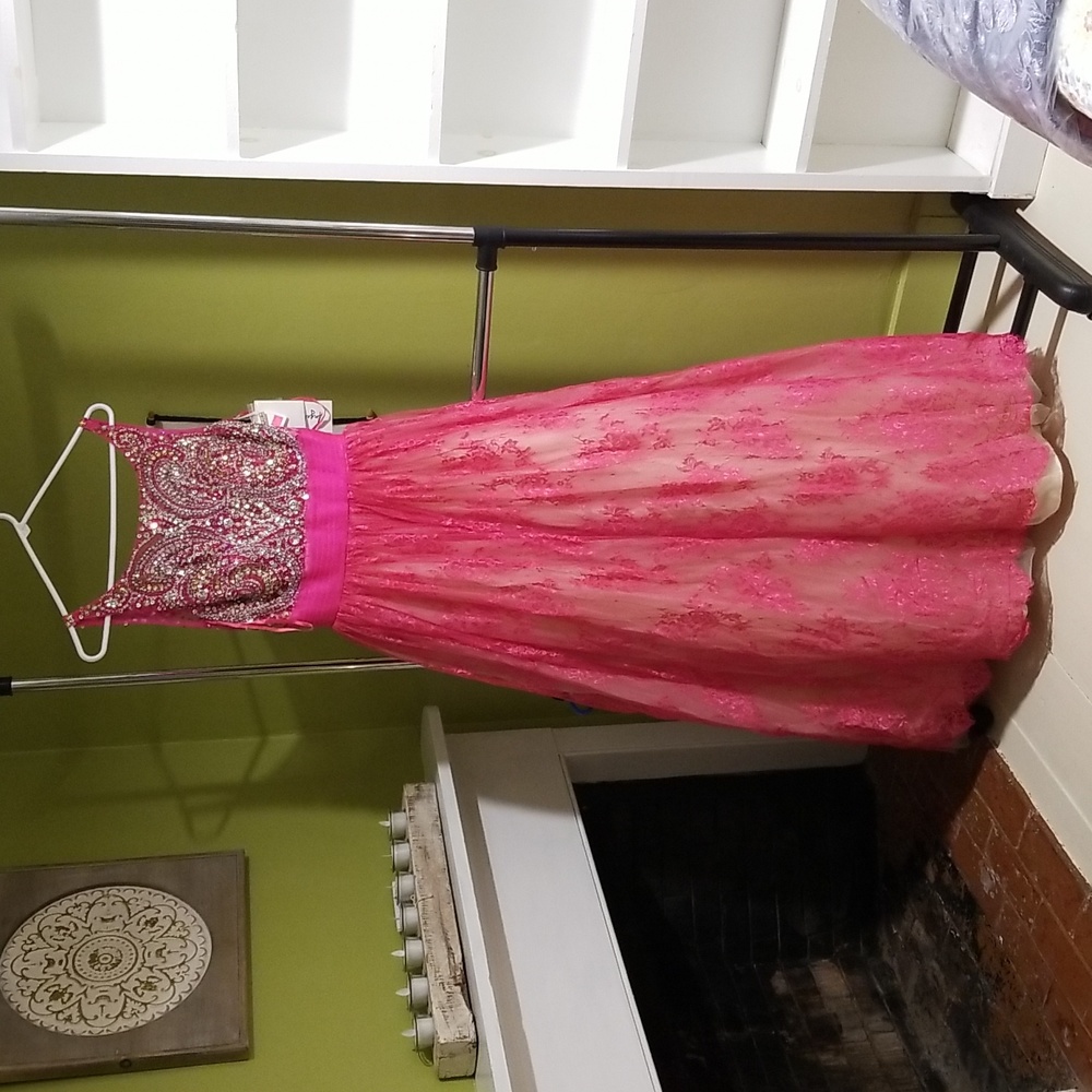 COPY - NWT Angela & Alison 41103 pink lace beaded sequins embellished princess …